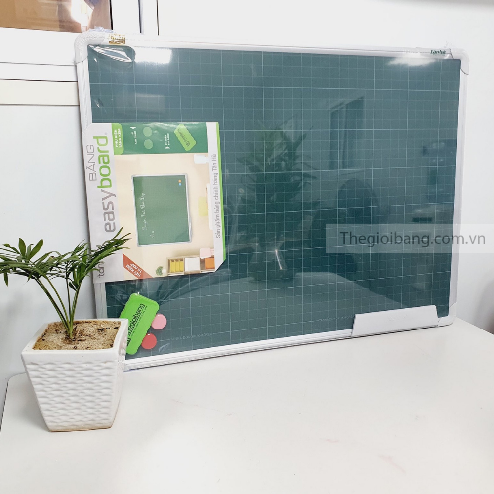 Bảng Từ Xanh Easyboard Tân Hà - KT 40x60cm, 60x80cm, 60x100cm, 80x120cm - Bảng Xanh Viết Phấn - Tặng Phụ Kiện