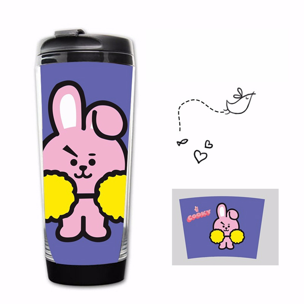 Bình nước bt21 bình BTS nhựa có nắp