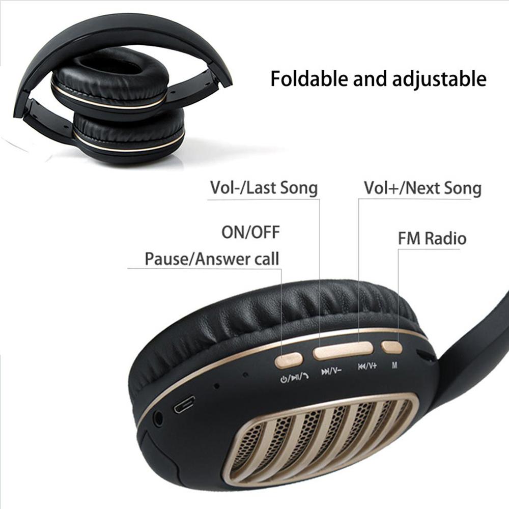 Wireless Bluetooth Foldable Headset FM Radio Stereo Music Portable Headset