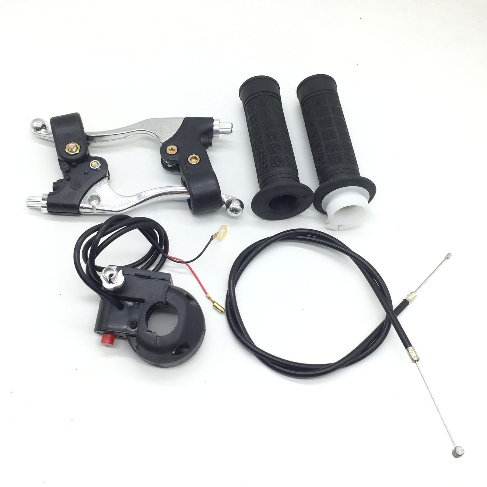 47cc 49cc Mini Pocket Bike 7/8'' Handlebars Grips Kill Switch Throttle Cable Brake Levers Set