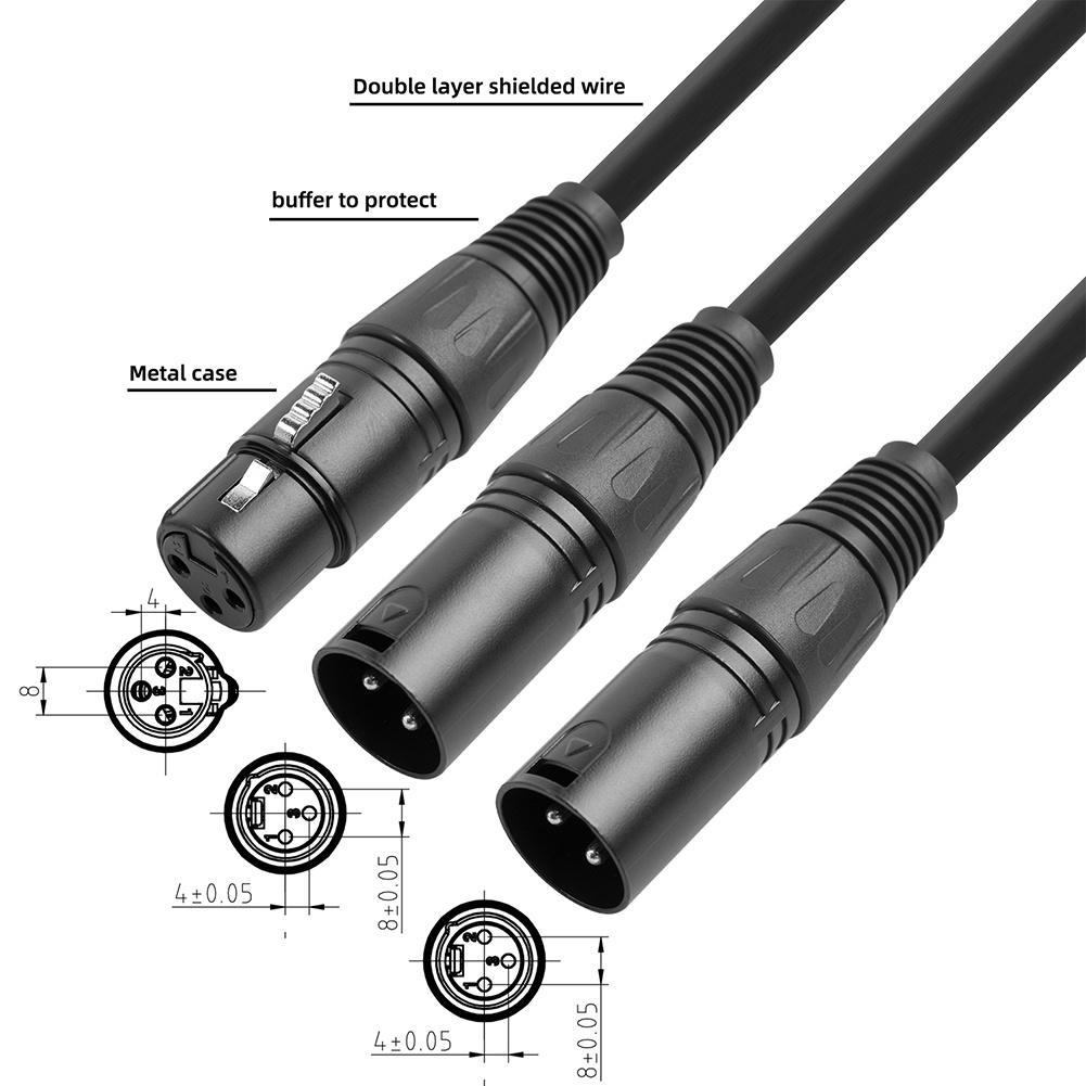 Mới Dây Cáp Chữ Y 50cm 3Pin Cho Canon XLR Female Sang Dual XLR Male Y
