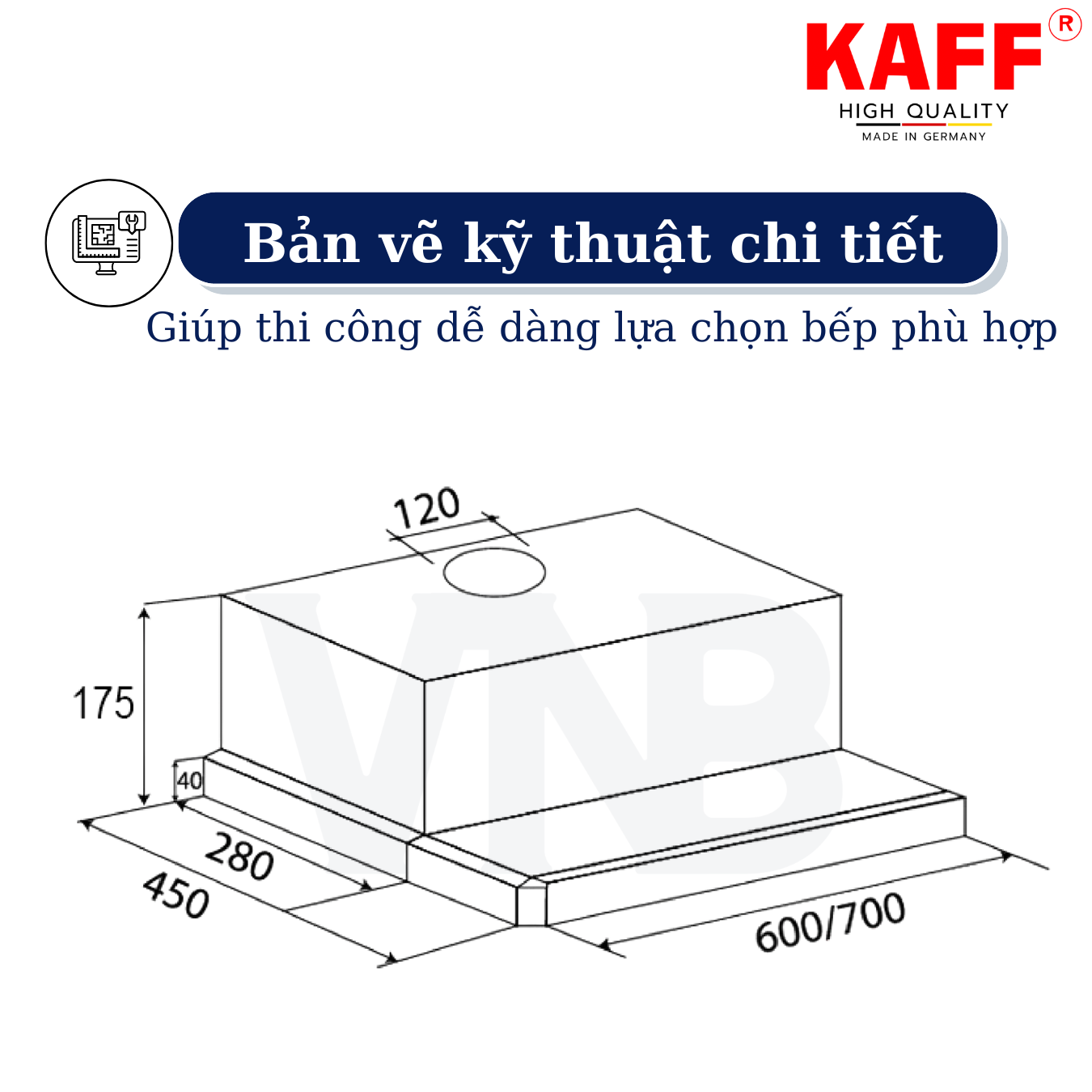 Máy hút mùi âm tủ inox phối kính 700mm KAFF KF_TL70H Tặng bộ lọc than thay thế _ Hàng Chính Hãng