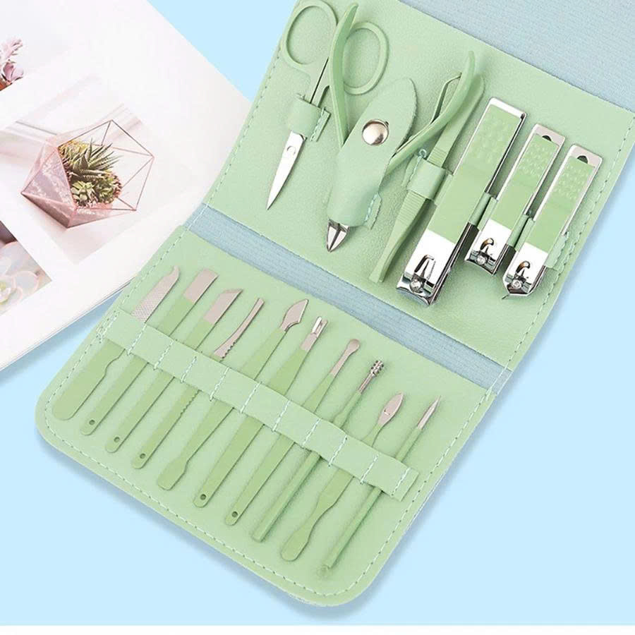 Bộ Kềm Cắt Móng Tay 16 Món Cao Cấp Có Hộp Đựng Sang Trọng Tiện Dụng Cho Nam Nữ