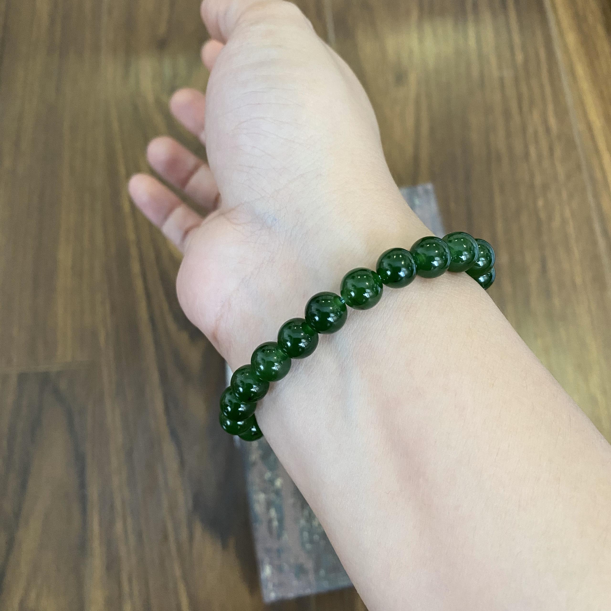 Vòng Ngọc Bích 8 Ly Mix Hoa Hồng, Bi 24K