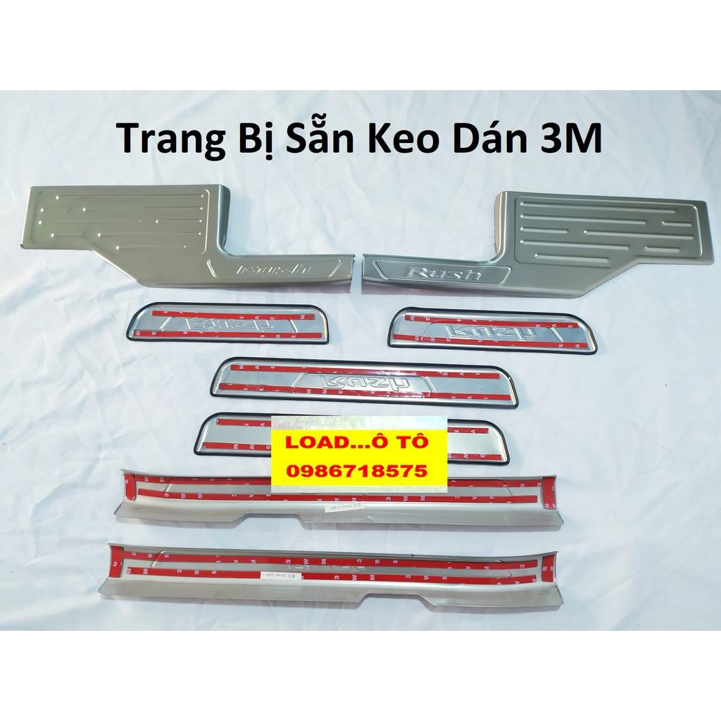 Ốp Bậc Cửa, Nẹp Bước Chân Trong, Ngoài Xe Toyota Rush 2019-2021 Trong, Ngoài Cao Cấp, Chất Liệu Inox Cao Cấp