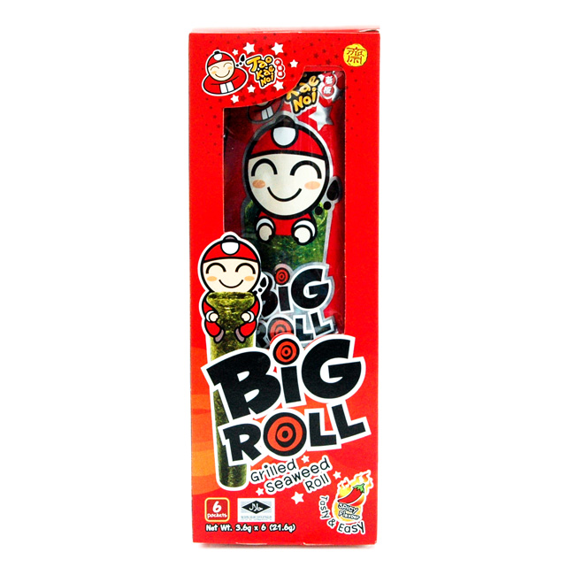 Snack rong biển Tao Kae Noi Big Roll vị Cay 3,6g - Hộp 6 gói