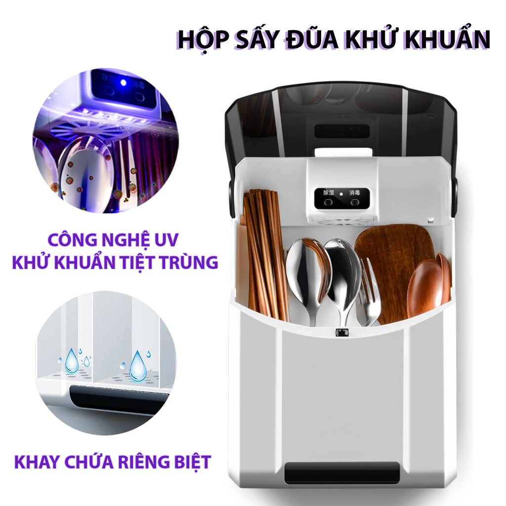 Máy sấy và khử khuẩn đũa thìa bằng tia UV - Hộp sấy và khử khuẩn đũa thìa