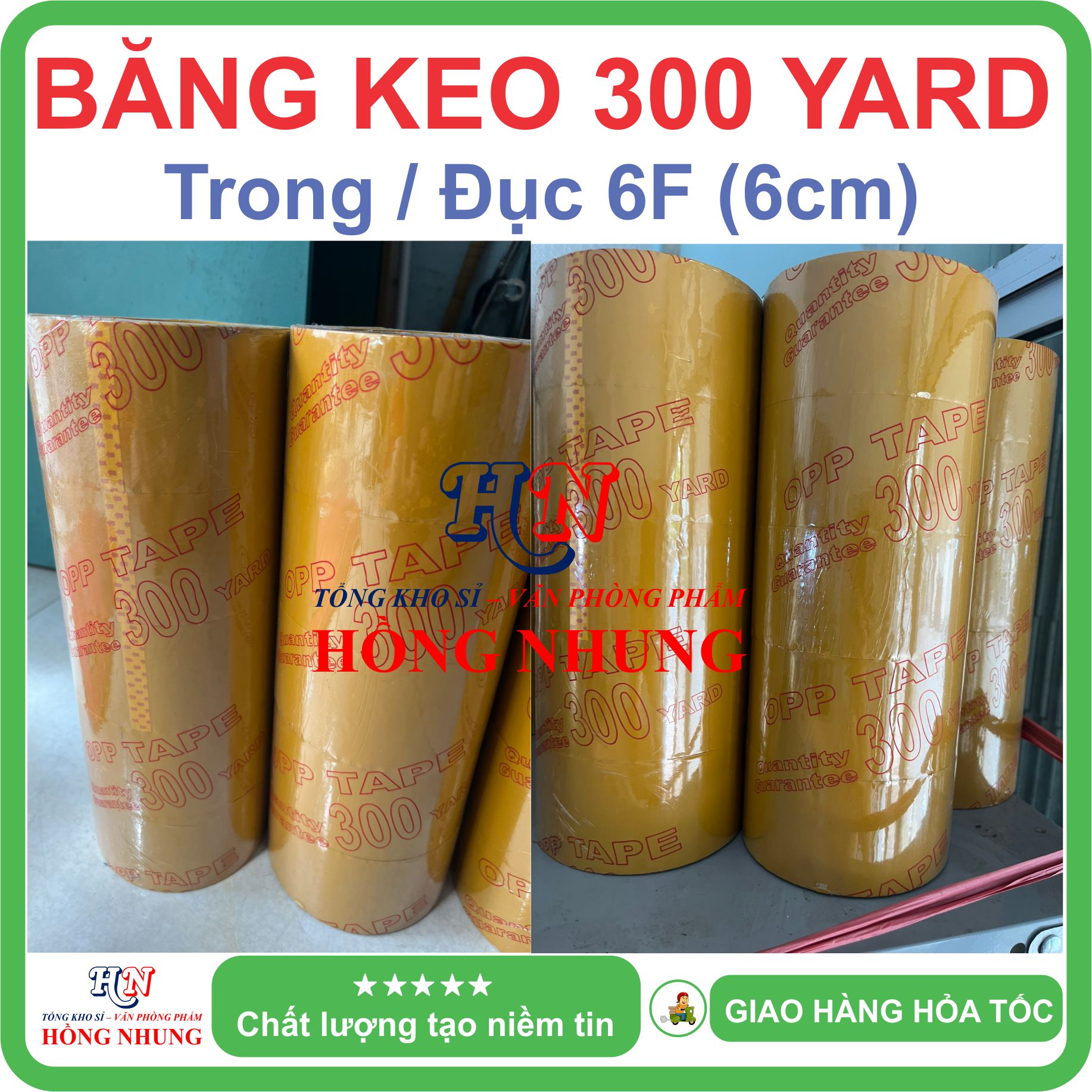 COMBO 5 cuộn Băng Keo Trong/ Đục 300 Yard bản 6F , Chất Keo Siêu Dính, Giúp Bạn Đóng Gói Hàng Hiệu Quả