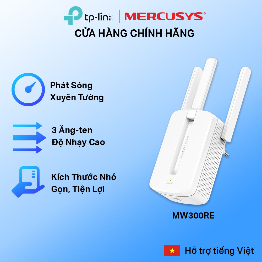Bộ Mở Rộng Sóng Wifi Mercusys MW300RE Chuẩn N 300Mbps