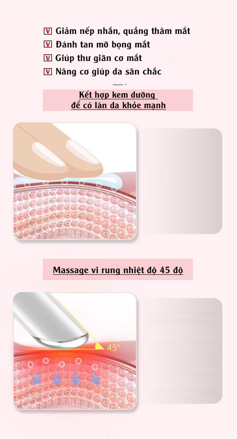 Máy Massage Mắt Trị Quầng Thâm Mắt RULAX Cầm Tay Đa Năng, Chế Độ Rung, Nhiệt Giúp Chống Lão Hóa, Tan Bọng Mắt Và Mỏi Mắt