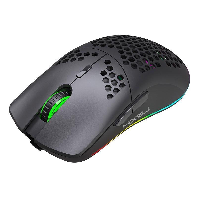 Chuột không dây T66 2.4GHz có đèn nền RGB sạc USB