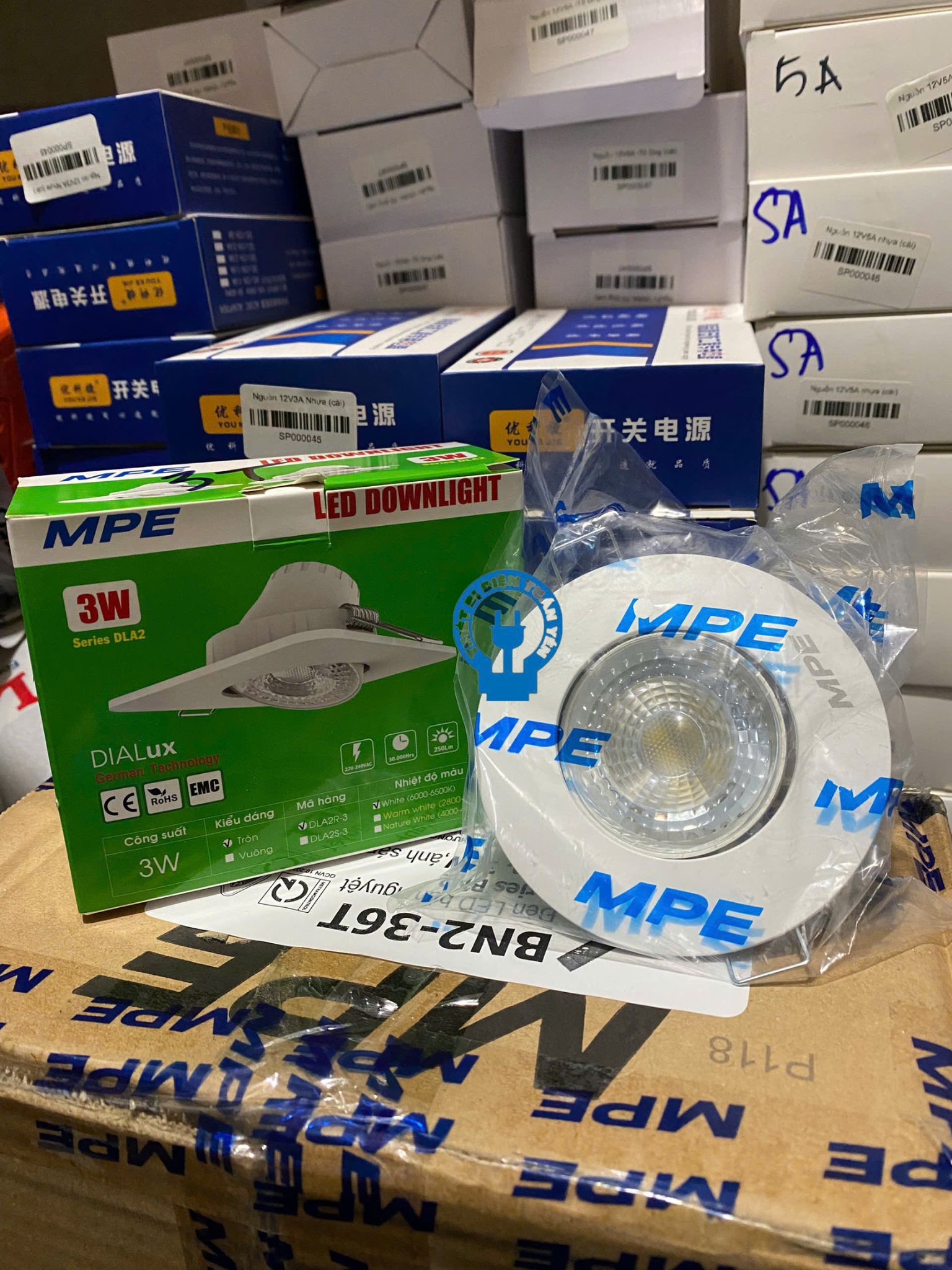 Đèn LED mắt ếch MPE DLA2R 3W/7W ánh sáng trắng &amp; vàng - Hàng chính hãng