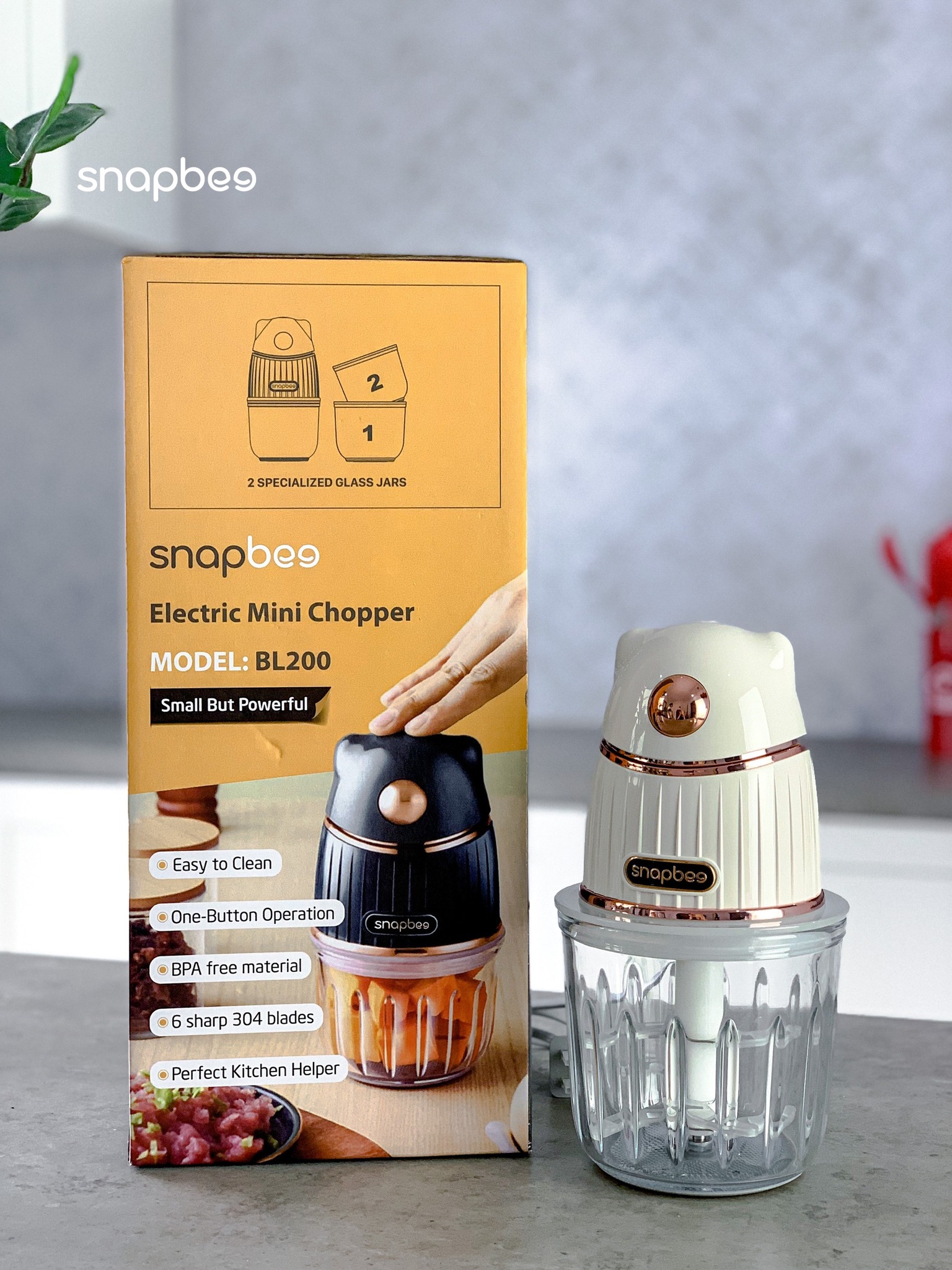 Máy xay thịt đa năng Snapbee BL200 - 2 cối tiện dụng -Hàng chính hãng