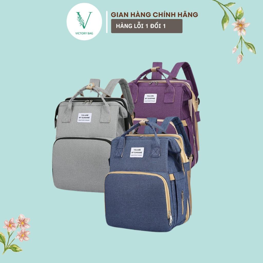 Balo Bỉm Sữa Kèm Giường Cho Bé, Ngăn Giữ Nhiệt, Vải Chống Thấm Tiện Dụng Cao Cấp -SKU: 501 - VICTORY