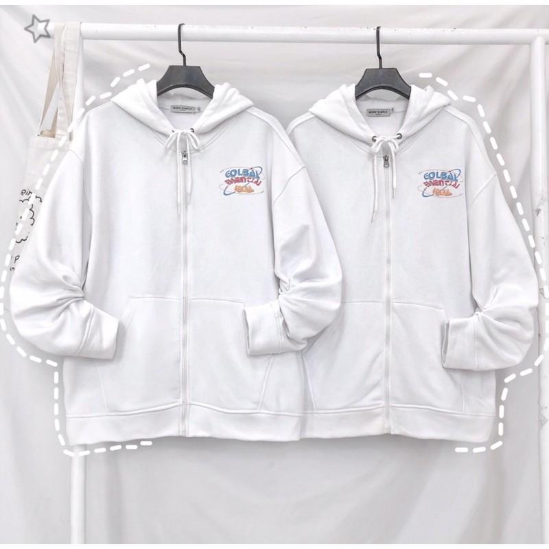 Áo khoác hoodie form rộng phối dây kéo GLOBAL ulzzang ( ảnh thật )