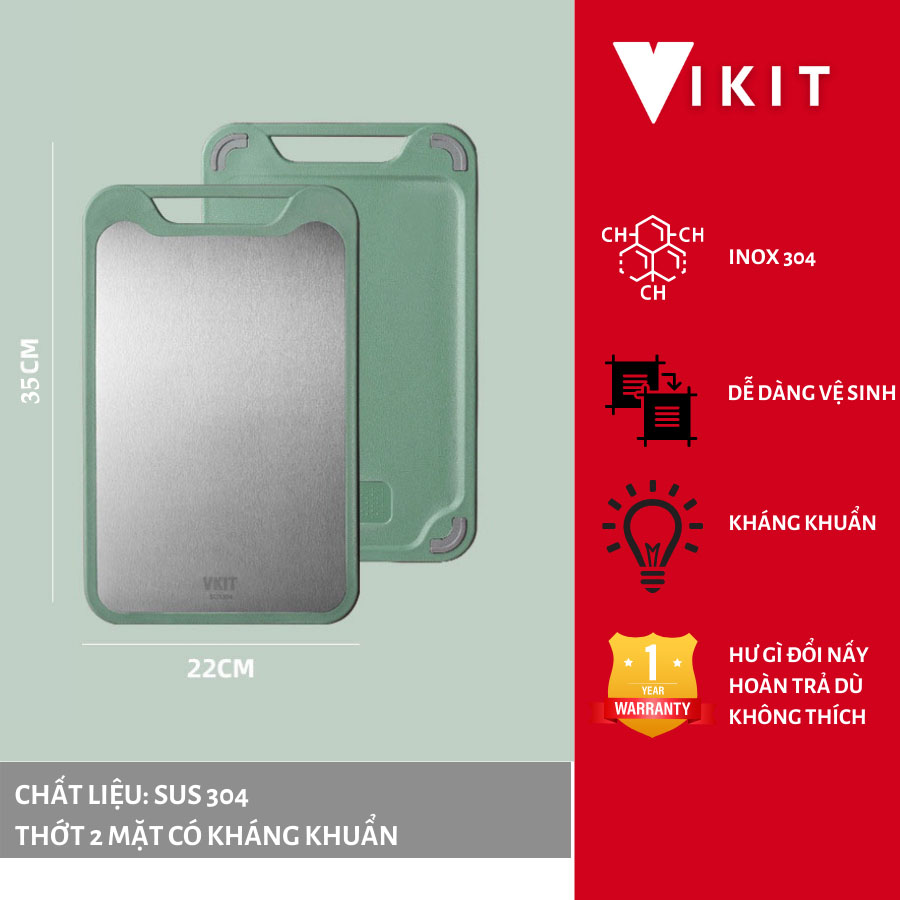 Thớt inox 304 cao cấp 2 mặt- Thớt inox kháng khuẩn TH02