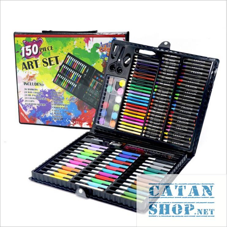 Hộp bút màu 150 chi tiết cho bé, bộ tô màu, quà tặng bút chì màu cho bé BB49-Mau150