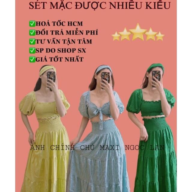 Sét maxi đi biển nhún xoè