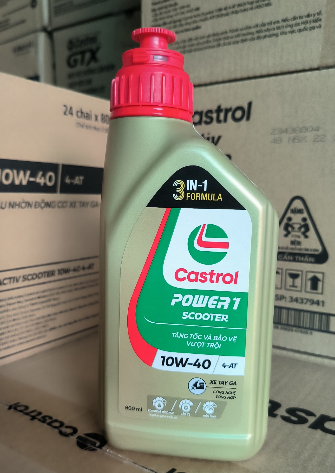 Dầu nhớt xe tay ga Castrol Power 1 Scooter 0,8L (800ML)