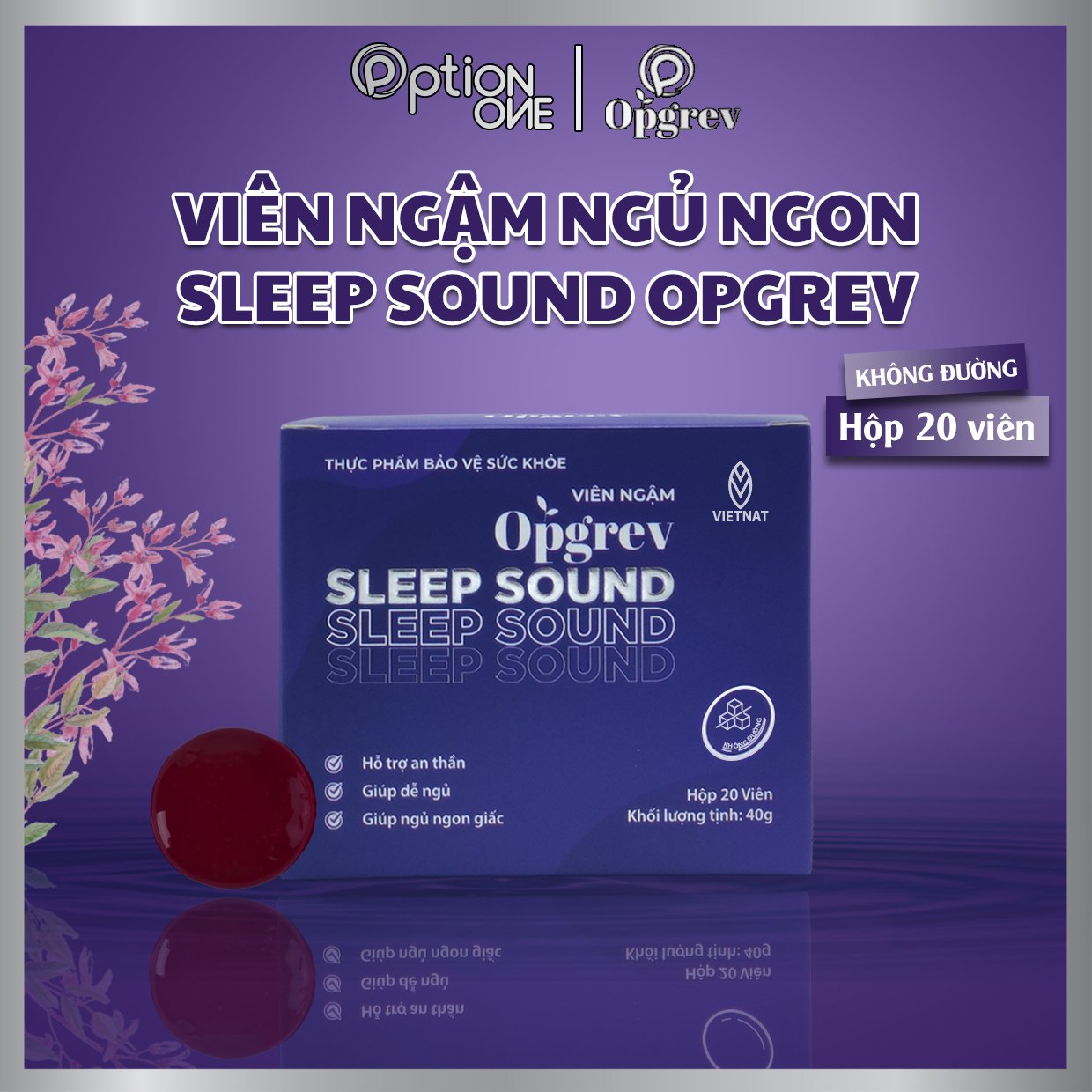 Viên ngậm hỗ trợ mất ngủ giúp ngon giấc Sleep Sound Opgrev – hộp 20 viên