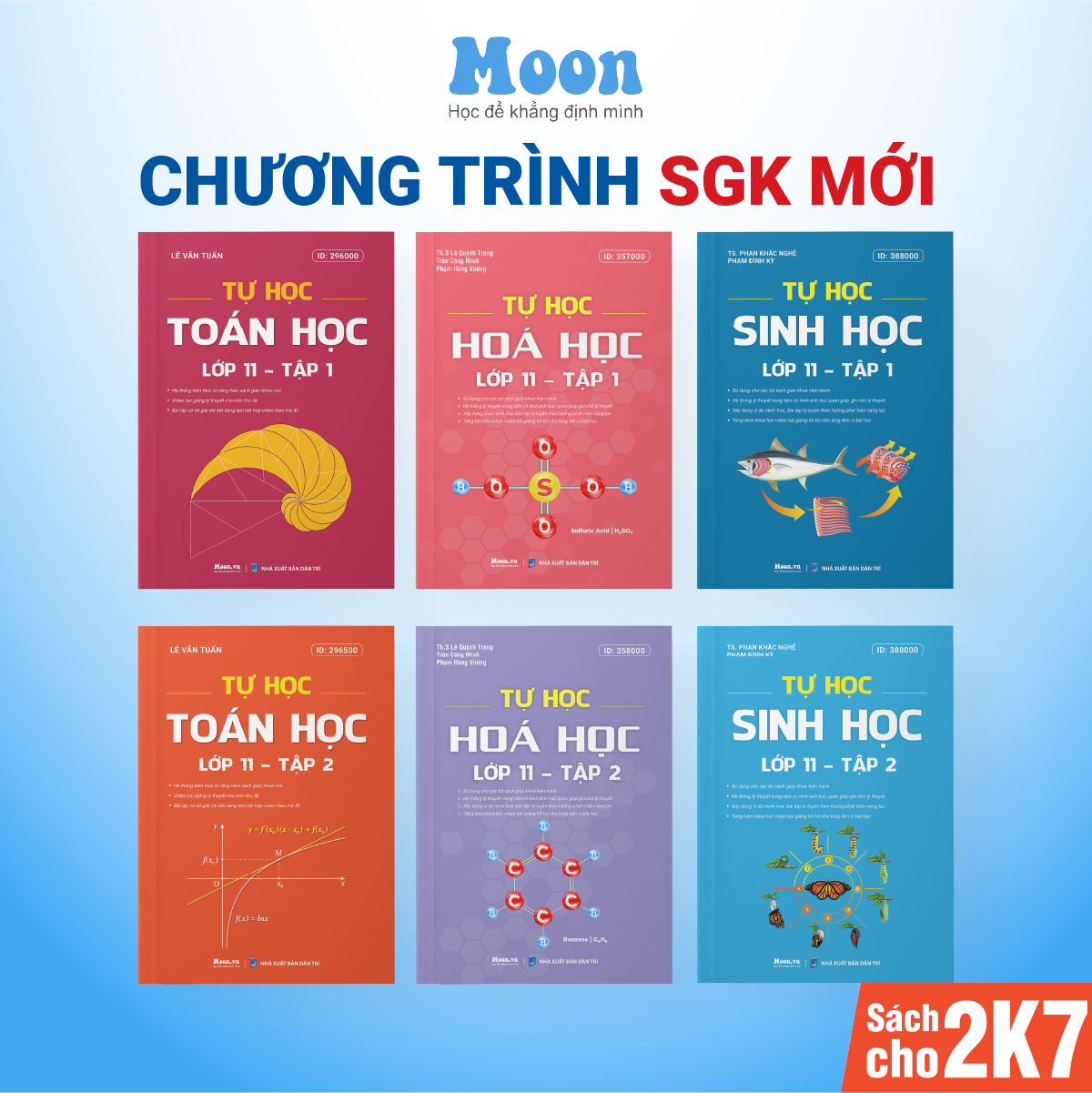 Combo Sách ID Tự Học Sinh Học Lớp 11 Thầy Phan Khắc Nghệ - Chương Trình SGK Mới Dành Cho 2K7 Moonbook