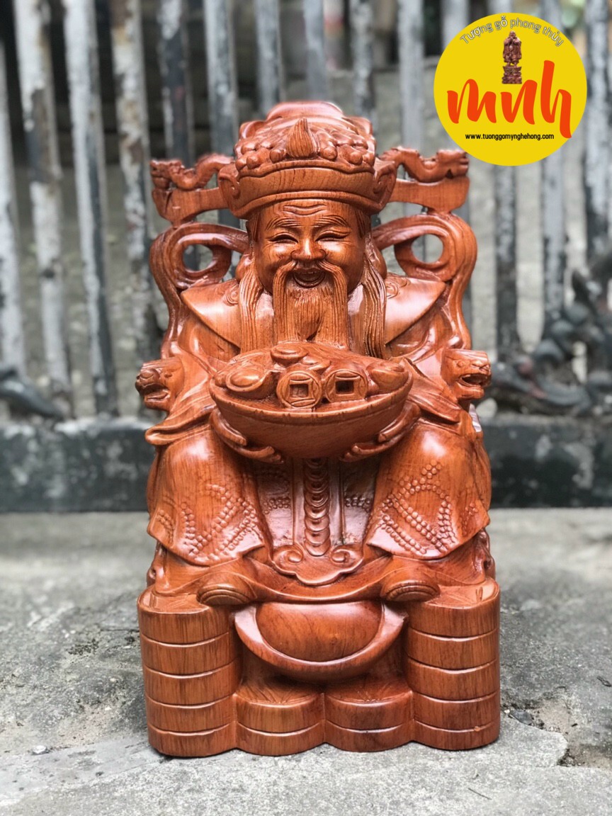 Tượng Gỗ Thần Tài Phong Thủy