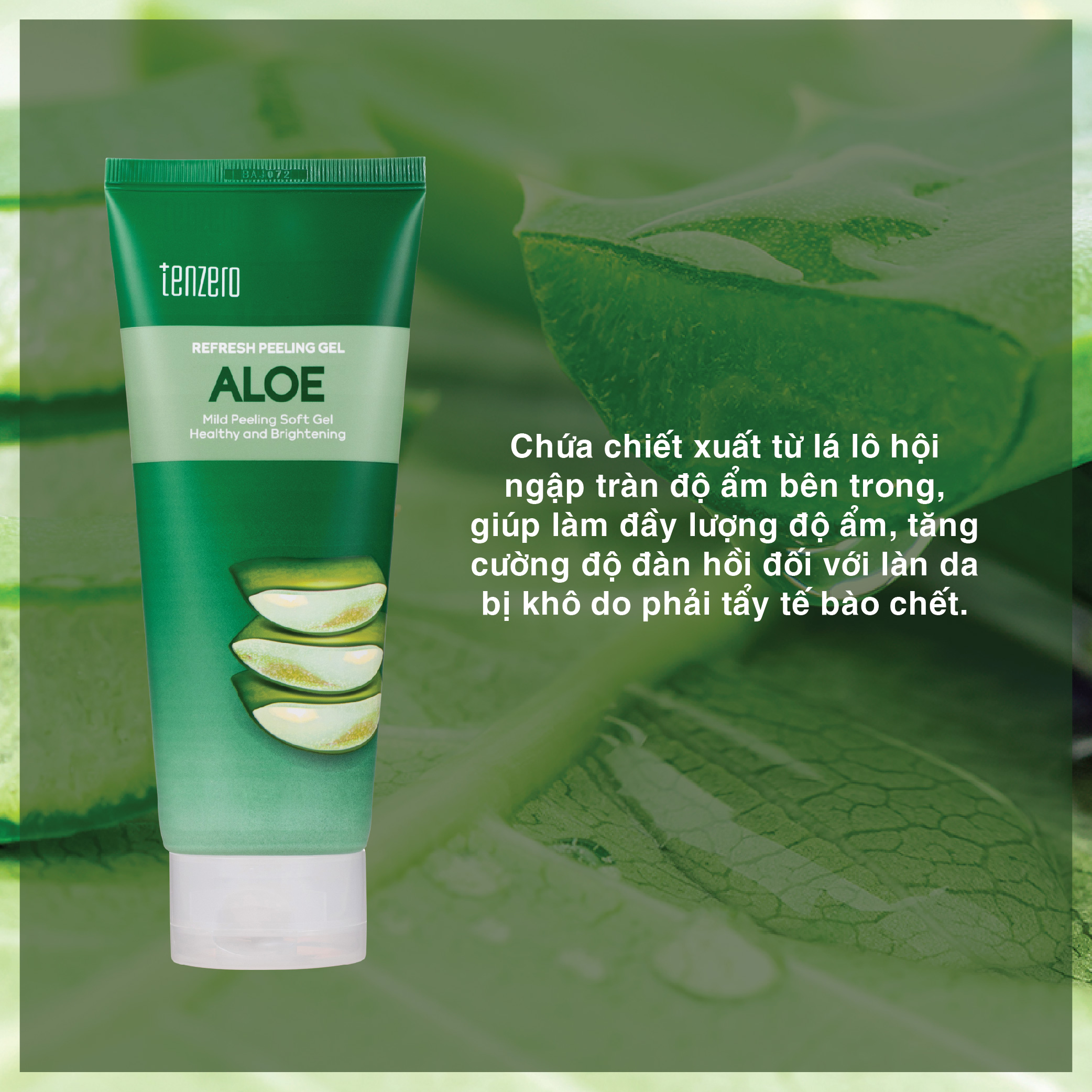 Tẩy Tế Bào Chết Làm Sạch Da Chiết Xuất Lô Hội Tenzero Refresh Peeling Gel Aloe 180ml