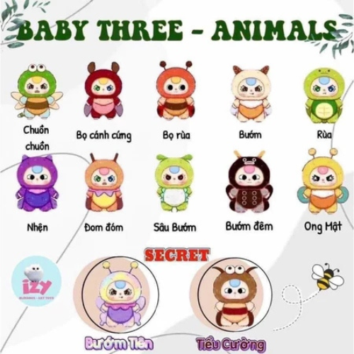 Baby Three Côn Trùng bản giới hạn Bé Ba Côn Trùng Elf Series Vinyl Face - Tiểu Tinh Linh - BLIND BOX Lalunavn B212
