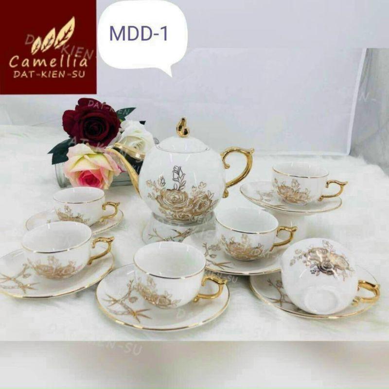 Xả Kho bộ ấm chén sứ họa tiết nổi hàn quốc 14 chi tiết