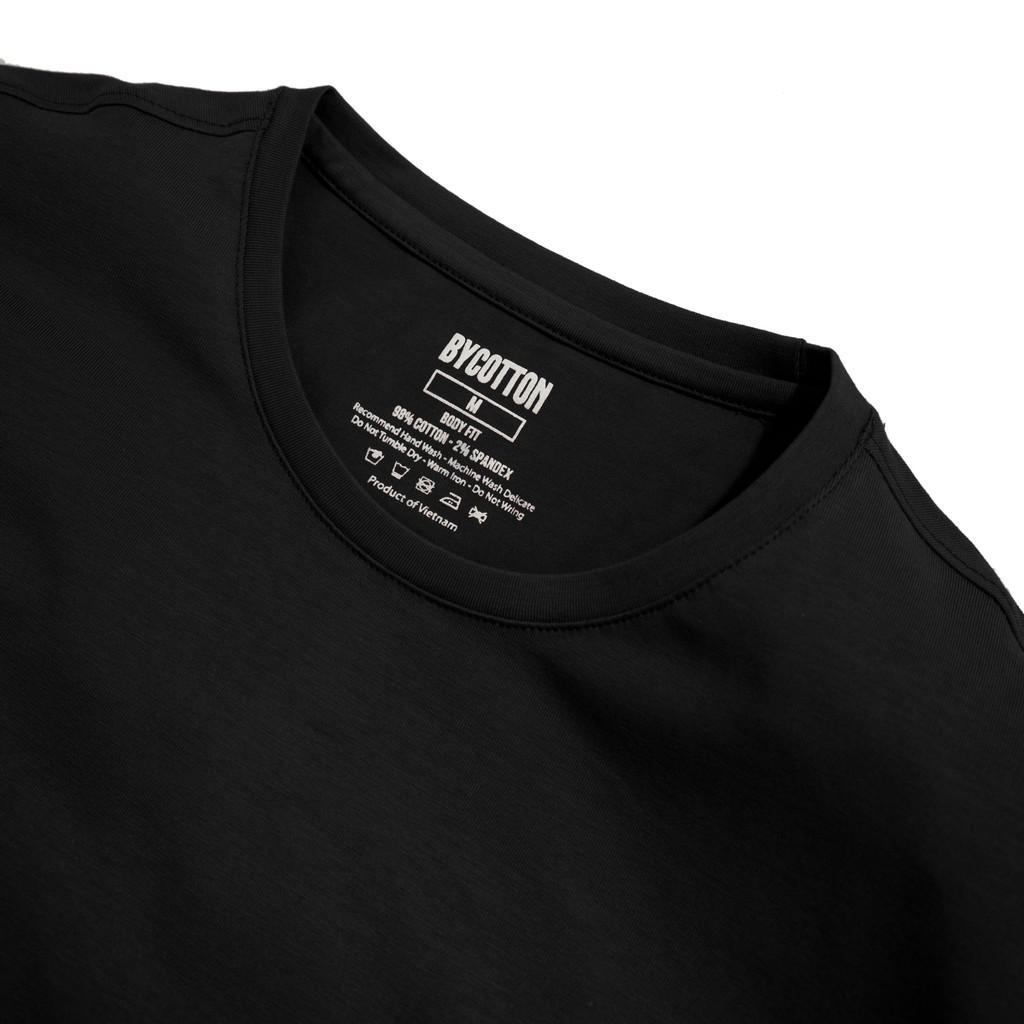 Áo Thun Ngắn Tay Cổ Tròn Đen BY COTTON Black Basic Tee