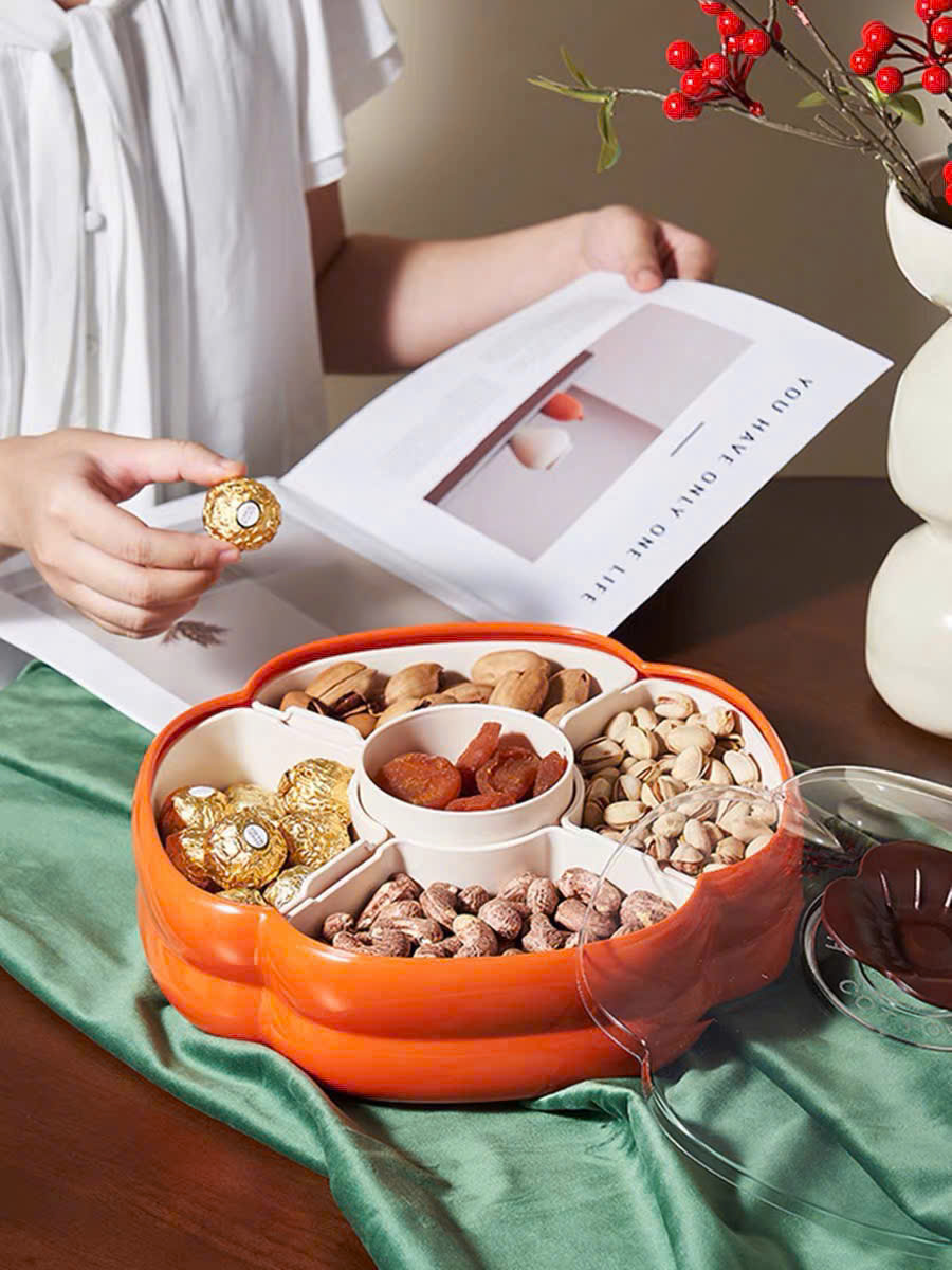 Khay Đựng Mứt Tết 5 Ngăn Hình Quả Hồng – Khay Bánh Kẹo, Hạt, Trái Cây, Mang Ý Nghĩa No Đủ – Trang Trí Tết Sang Đẹp - HÀNG CHÍNH HÃNG MINIIN