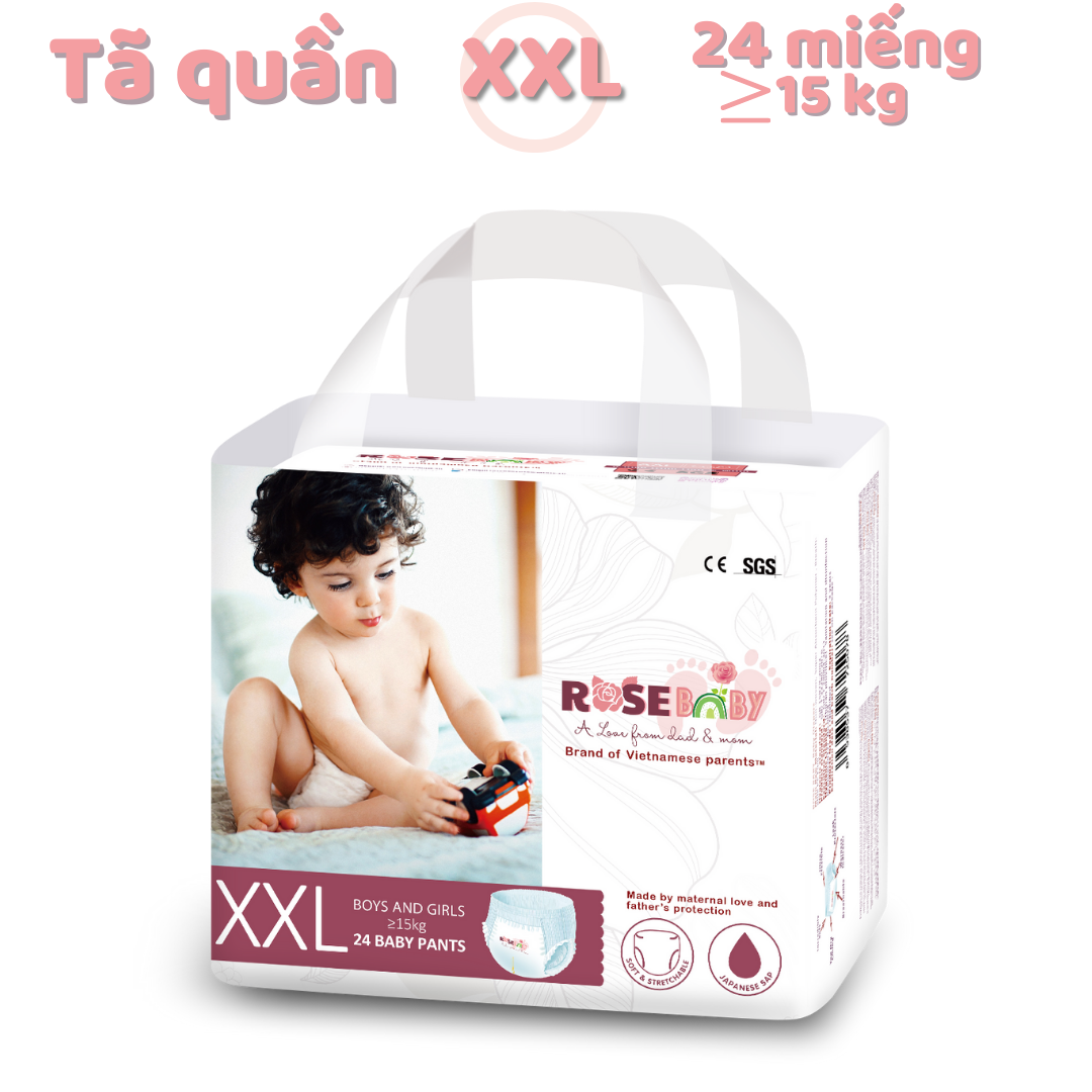 Bịch Bỉm Quần Rose Baby Size XXL24 (24 miếng)