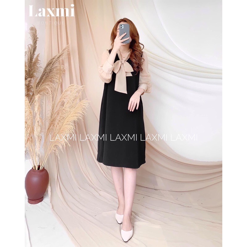 Đầm bầu công sở thiết kế V41  FREESHIP  váy bầu đẹp xinh đen dài tay hàng thiết kế full size S/M/L cho mẹ bầu