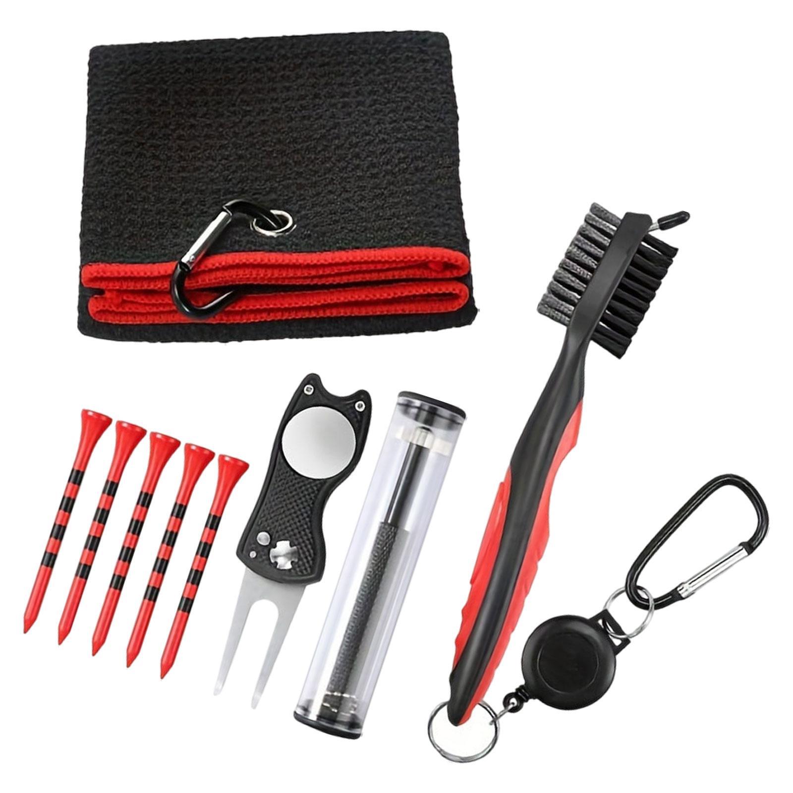 Golf Club Cleaning , Golf Towel Equipment Golf Bag Supplies, Golf Club Cleaner Brush Repair Tool for Game, Golf Irons