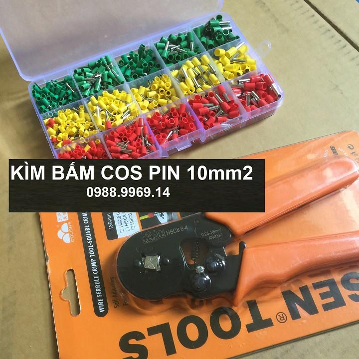 KÌM BẤM COS PIN 0.25-10mm2 KÈM HỘP 1600 COS PIN