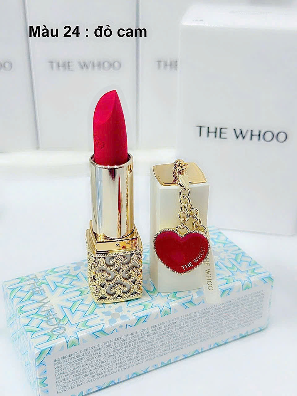 Son Lì Hoàng Cung Whoo Velvet Lip Rouge Phiên Bản Đặc Biệt 2026 Màu 24 Đỏ Cam