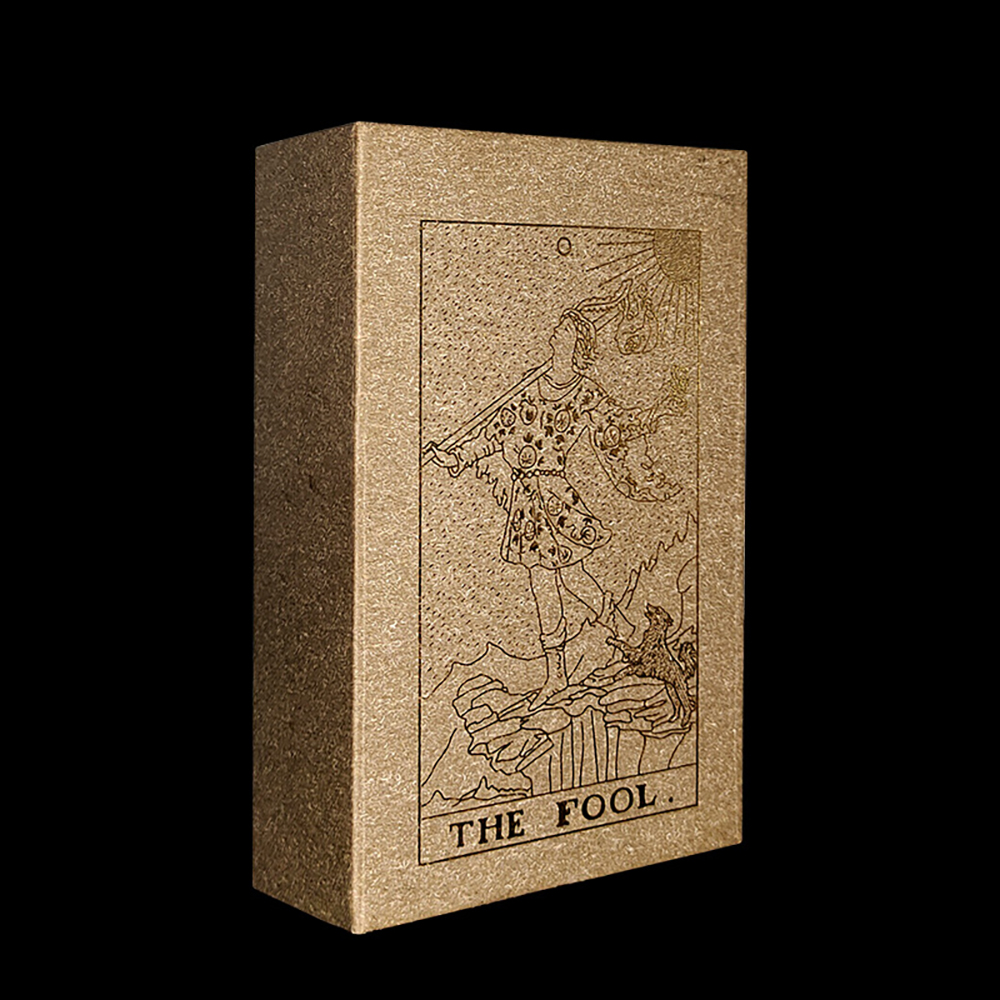 Bộ Bài Tarot Gold Foil Cao Cấp Waite Brown Chất Liệu PVC Chống Nước The Fool Hộp Cứng
