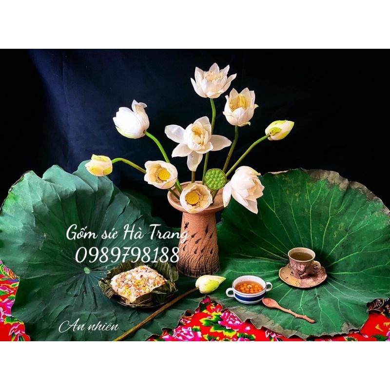 Lọ hoa gốm sứ Bát Tràng cao cấp miệng loe cao 28cm