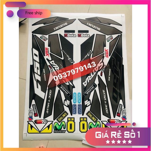 Tem rời dành cho xe satria fi 150 dán xe đen