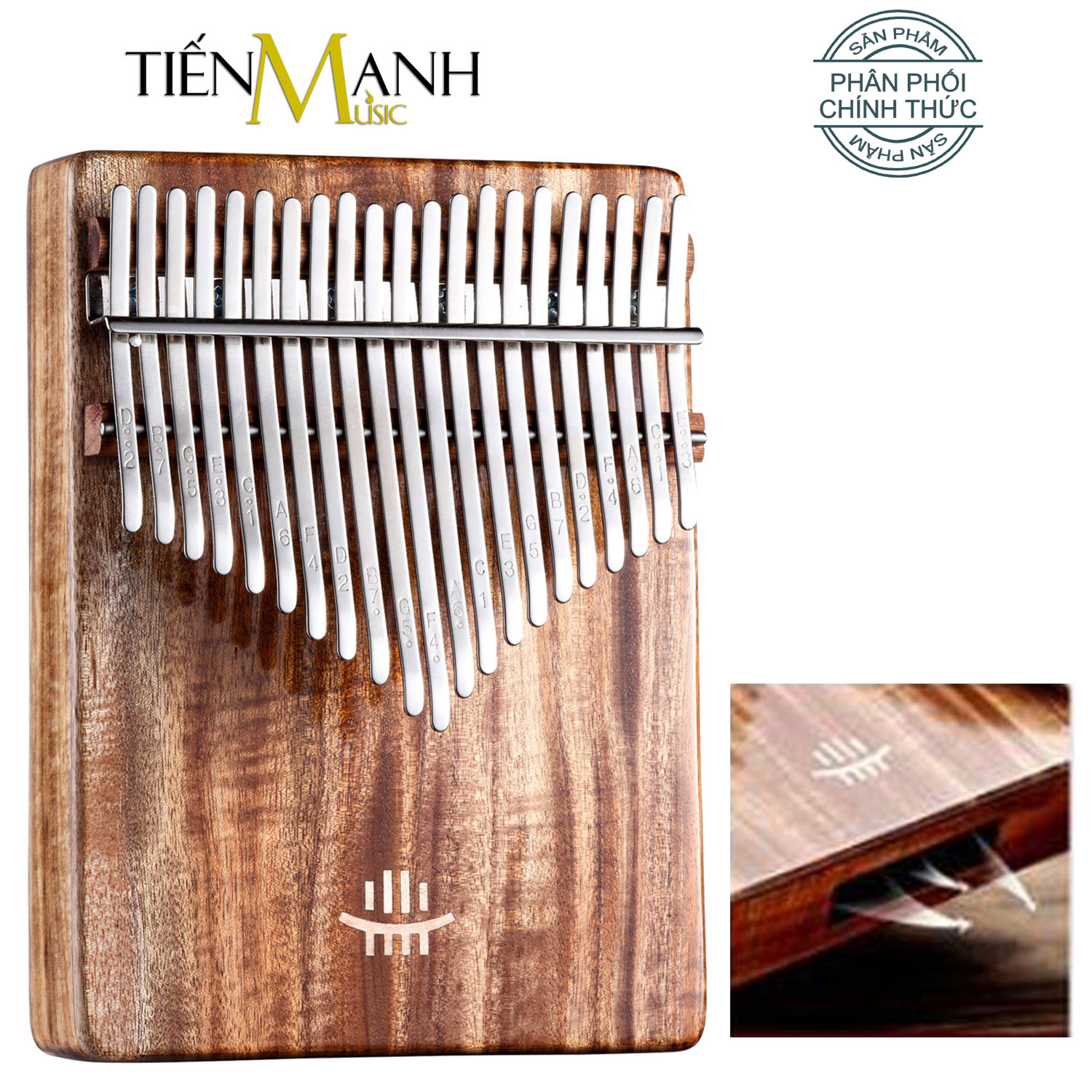 Đàn Kalimba 21 Phím Hluru KC21-KO, KC21-WA, KC21-RW (Gỗ Koa,Walnut, Rosewood) Hàng Chính Hãng - Kèm Móng Gẩy DreamMaker