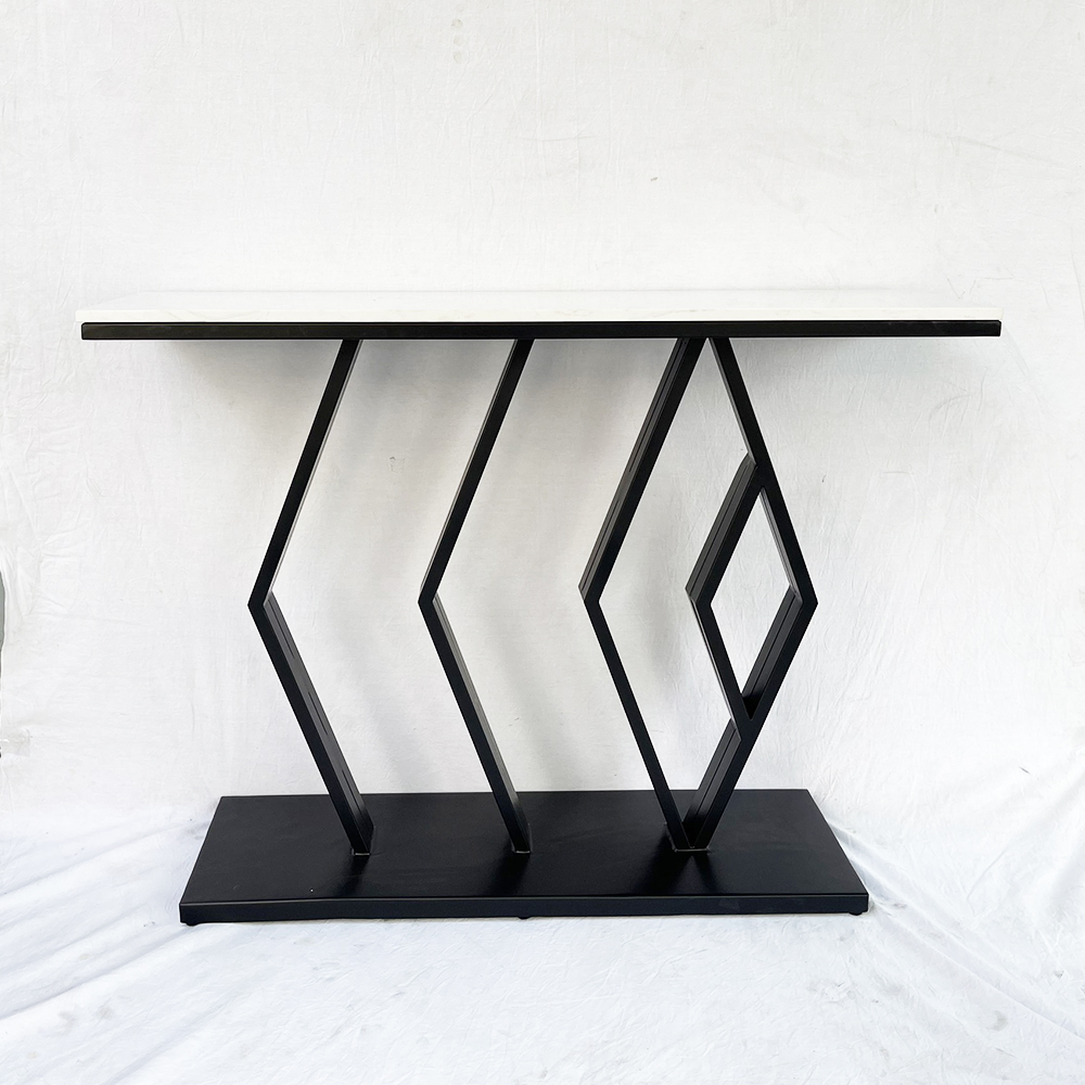 Bàn console, bàn trang trí mặt đá trắng khung sắt Juno sofa CSTCT017 108x30x80 cm