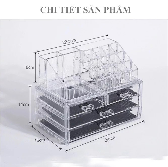 Hộp đựng trang sức mỹ phẩm nhiều ngăn sang trọng