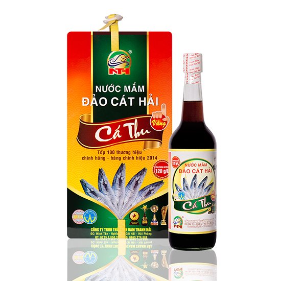 Nước Mắm Cá Thu Vàng hàm lượng Protein cao, Hộp 4 chai ,dung tích 650ml/1 chai