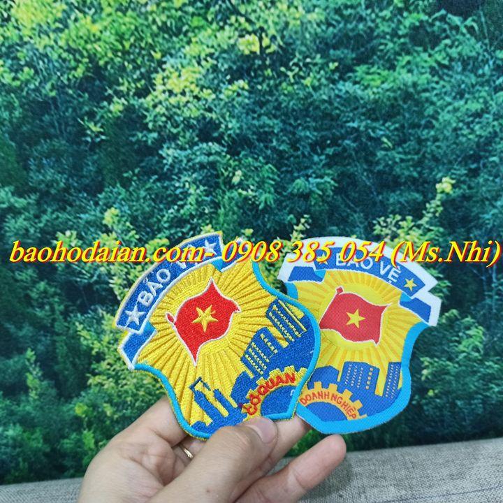 Logo đồng phục bảo vệ thêu may sẵn- Hình thật