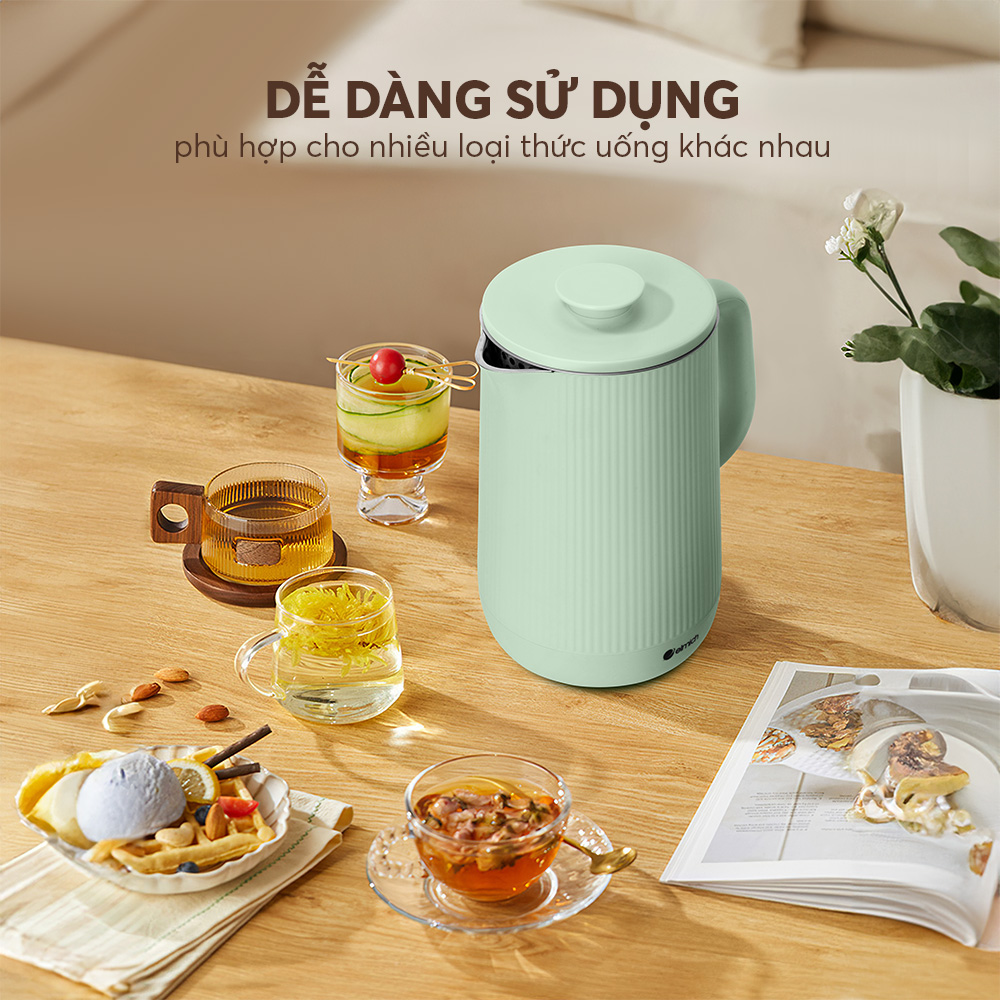Ấm Đun Nước Siêu Tốc Elmich KEE-9145 1.6L 2100W, Hàng Chính Hãng, Công Tắc Thông MInh - JoyMall