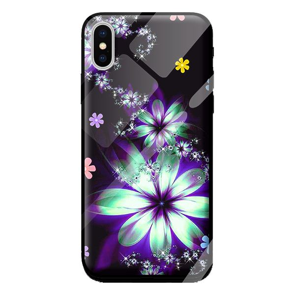 Ốp kính cho Iphone XS mẫu HOA NỀN 2 - Hàng chính hãng