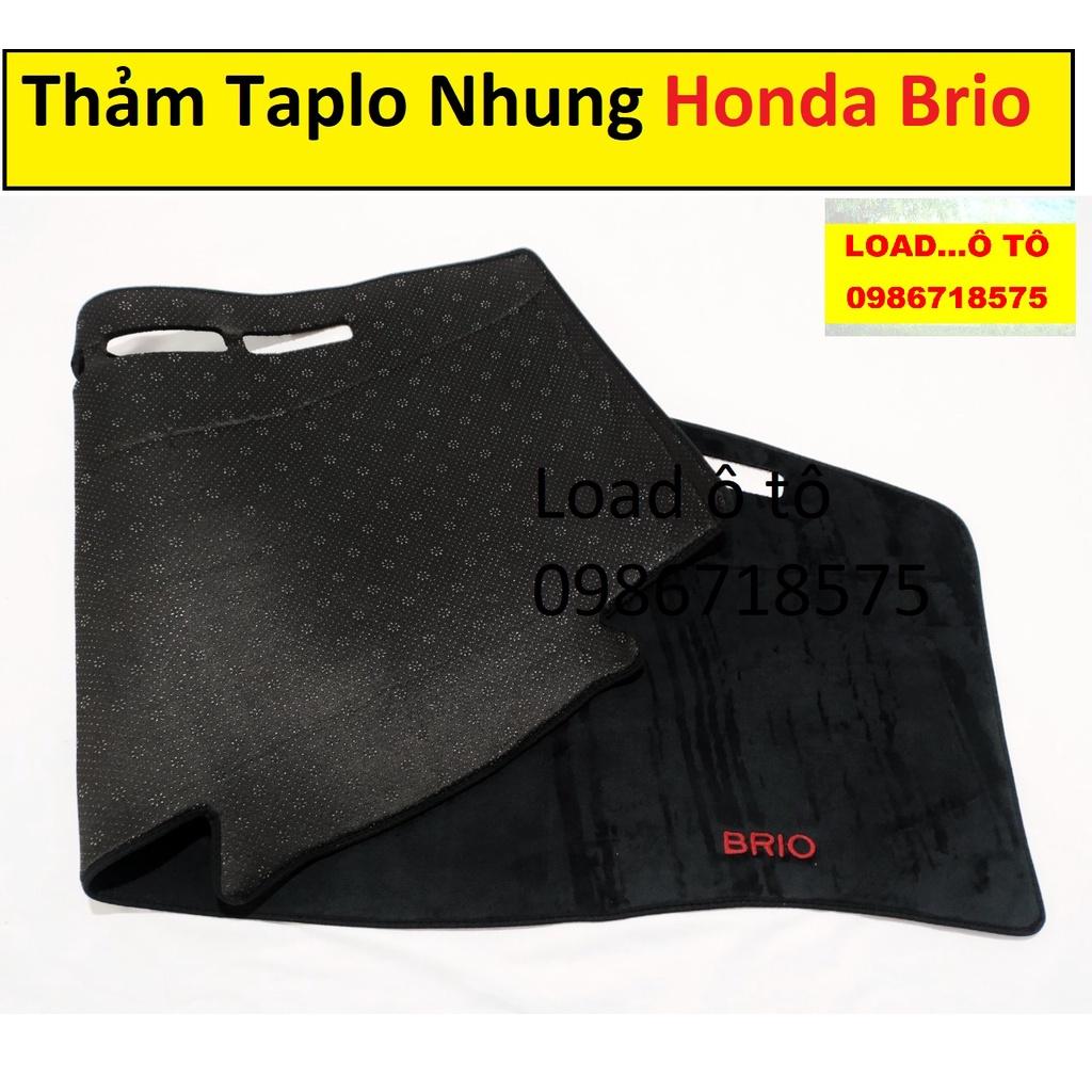 Thảm Taplo Chống Nắng Xe Honda Brio 2023-2018 Mẫu Nhung Lông Cừu, Da Carbon Cao Cấp