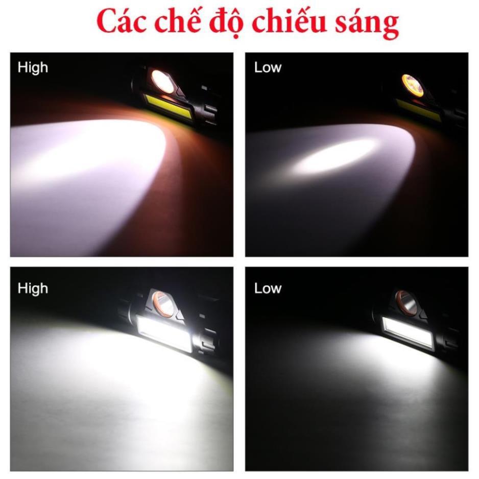 Đèn pin đội đầu siêu sáng 2 BÓNG 101, 3 Bóng Led T6 - Tặng kèm pin và sạc