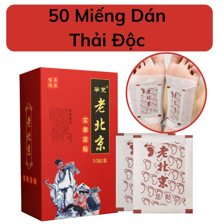 Hộp 50 miếng dán thải độc bàn chân và hộp 12 miếng ngải cứu thắt lưng,vai gáy
