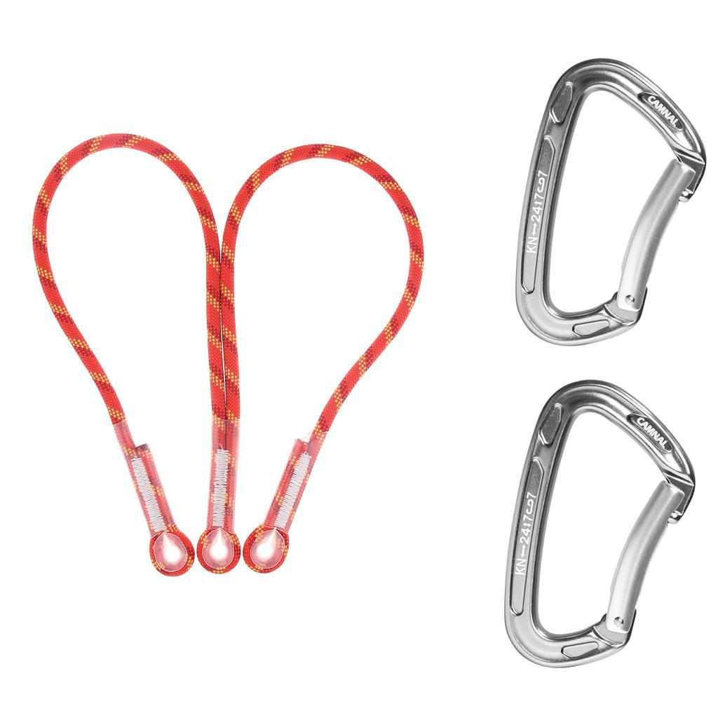 10.5mm Climbing Pre-sewn Eye-Eye Prusik Loop Cord with 2pcs Carabiner